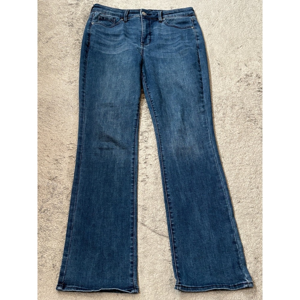 NYDJ Lift x Tuck Billie Mini Boot Jeans Womens 10 Blue Western Y2K Casual